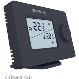 Resim GENERAL Gaia HT250 Rf Kablosuz Oda Termostatı - Siyah 