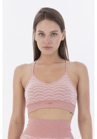 Resim Maraton Active Slimfit Kadın V Yaka Kolsuz Koşu Gül Bra 813089-Gül 