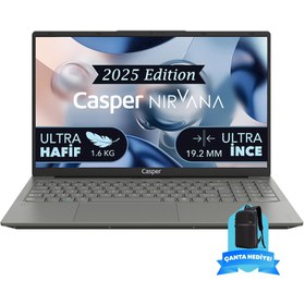 Resim Casper Nirvana X600.1342-BU00R-M-F-M102 Intel Core I5-13420H 16GB Ram 250GB Nvme SSD 15,6" Windows 11 Pro Taşınabilir Bilgisayar + Nirvana 15.6" Sırt Çantası Gri 