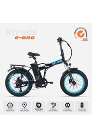 Resim Strada Cycles E-Bro Hidrolik Disk Fat Bike Katlanabilir 20 Jant Elektrikli Bisiklet 