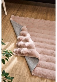 Resim Yünteks Bubble Kabartmalı Peluş Post Halı 120x180 Pudra 