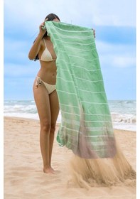 Resim Sultan Peştemal Havlu 100 Pamuklu Deniz Plaj Banyo Peştemali 100x180 Cm Yeşil 