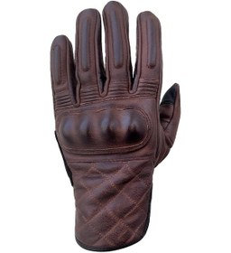 Resim Hammer Brown Korumalı Motosiklet Deri Eldiveni 