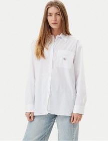 Resim Kadın Rahat Kalıp Cep Detaylı Pamuklu Uzun Kollu Beyaz Gömlek Lv047c143g-yaa-8524 Beyaz 