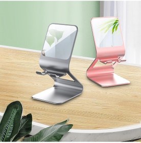 Resim Makyaj Aynası 2'si 1 Arada Telefon Tutucu Standı Masaüstü Standı Dizüstü Bilgisayar İpad Braketi İçin Kaymaz Destek Gül Altın - Gül Altın 