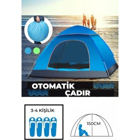 Resim Otomatik Havada Açılan Su Geçirmez Çadır 4 Kişilik 