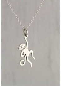 Resim Gümüş Maymun Kolye 487191914 