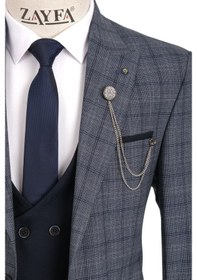 Resim Zayfa Parlament Mavisi Slim Fit Kombin Takım Elbise Parlement 