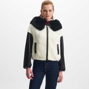 Resim Beyaz Tekstil Kadın Kürk Mont - K22KKM320336-T1N 