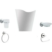 Resim KROM 5 Parça Krom Banyo Ayna Seti 230 