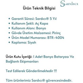 Resim Sardıcı Mars Banyo Duş Bataryası Mat Siyah Zarif Tasarım Siyah 