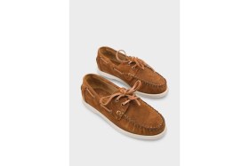 Resim Capone Outfitters Stephie Hakiki Deri Süet Kadın Loafer Tekne Ayakkabısı 