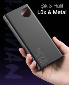 Resim Baseus Adaman 20000 Mah 22.5W Hızlı Şarj Powerbank Metal Kasa Led-Siyah 