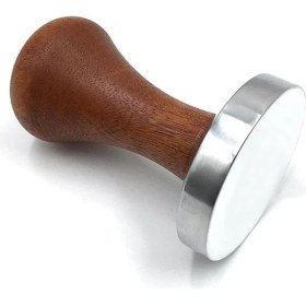 Resim Time Ahşap Saplı Barista Kahve Tamper, Paslanmaz Çelik Taban (58 Mm) 