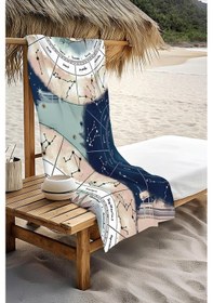 Resim Dijital Baskı Plaj Deniz Havlusu Astroloji Desenli Peştamal Hvl0056 Renkli 