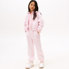 Resim Tommy Hilfiger Textured Logo Çocuk Pembe Eşofman Altı 