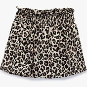 Resim Koton Leopar Desenli Gipeli Mini Şort Etek Bej Desenli 6wmg70001ak Ekru Desenli 