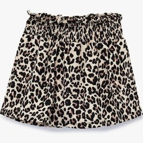 Resim Koton Leopar Desenli Gipeli Mini Şort Etek Bej Desenli 6wmg70001ak Ekru Desenli 