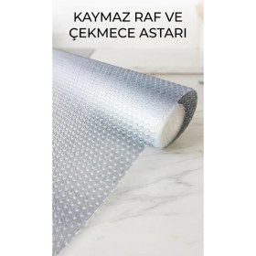Resim Renklime Kaydırmaz Pvc Raf Örtüsü 45X300 cm Şeffaf Dolap Içi Koruyucu Kaplama 