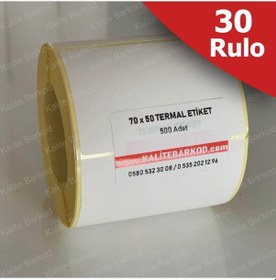 Resim 70X50 Termal Etiket 30 Rulo Barkod Etiket Kalite Barkod 