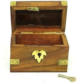 Resim Kumbara Kilitli Ahşap Kutu Kumbara Hediyelik 