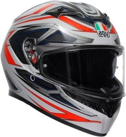 Resim AGV K3 Motosiklet Kaskı Kapalı Kask Space Matt White Red Fluo 