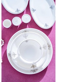 Resim Acar Broadway 12 Kişilik 54 Parça Porselen Yemek Takımı Beyaz 