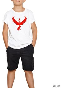 Resim Pokemon Team Valor Logo Beyaz Çocuk Tişört 