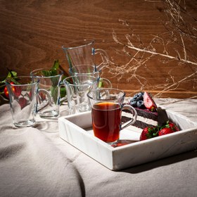 Resim Lav Nisa 6'lı Kulplu Çay Bardağı - 150 ml 