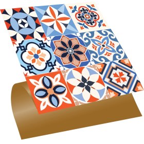 Resim Tink Kendinden Yapışkanlı Tezgah Arası Kaplama Meksika 019 Karma Desenli Pvc Karo 30X30 cm 56 Adet 5m2 