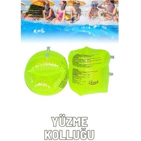 Resim Parlak Lens Desenli Yeşil Her Yaşa Uygun Yürüyen Kolluk, Deniz Havuz İçin Şişme Yüzme Kolluk, Tatil 