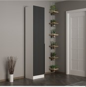 Resim Minar Kale 210 Cm 1 Kapaklı 1b Raf Portmanto Byz Mbr Çizgili Ant 