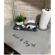 Resim BAGAND Wash & Dry Basklı Gri Çamaşır Makine Örtüsü 