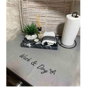 Resim BAGAND Wash & Dry Basklı Gri Çamaşır Makine Örtüsü 