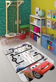 Resim ALAADDİN CARPET Makinede Yıkanabilir Kaymaz Taban Leke Tutmaz Bebek Çocuk Odası Halısı Çocuk Oyun Halısı - 80 X 150 