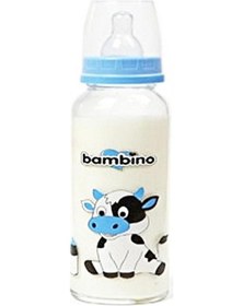 Resim Bambino Bambiş Cam Biberon-Mavi 125Ml 
