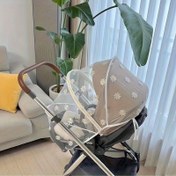 Resim İlkbahar/Yaz Nefes Alabilir Papatya Çocuk Bebek Arabası Kılıfı - Güneş Koruma Özellikli Sivrisinek Ağı, Hafif & Dış Mekan Kullanımı İçin Rahat 