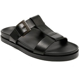 Resim The Sandals Factory Black Sandalet Erkek M7927 The Sandals Factory Leather Upper Sandals Black 