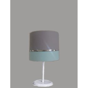 Resim Onay Avize Gri Yeşil M-719 Kumaş Kaplama 2.li Set Yatak Odası Genç ve Çocuk Odası Avize ve Abajur Seti 