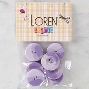 Resim Loren Crafts 8'li Düğme Mor - 1136 