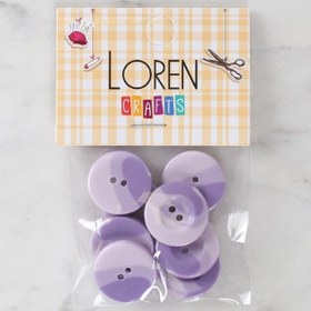 Resim Loren Crafts 8'li Düğme Mor - 1136 