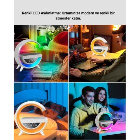 Resim 13 Renk Seçenekli Kablosuz Şarj Cihazlı LED Lamba Midastech 