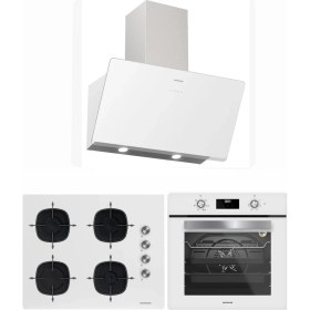 Resim Silverline Beyaz 65 cm Ocaklı Dijital Fırınlı Ankastre Set (3457 Soho - CS5700E7W01 - BO6502W02 ) 