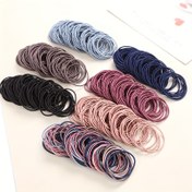Resim 20/50/100 Paket Jersey Saç Bantları Kalın Dalgalı Saçlar için, Büyük Lastik Ponytail Tutucular, Minimalist Çin Tarzı Katı Renk, Çizgisiz Saç Bantları ile Tassel, 4.5cm Çap, 2mm Kalınlık 