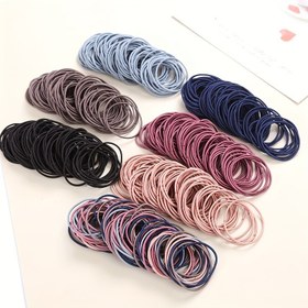 Resim 20/50/100 Paket Jersey Saç Bantları Kalın Dalgalı Saçlar için, Büyük Lastik Ponytail Tutucular, Minimalist Çin Tarzı Katı Renk, Çizgisiz Saç Bantları ile Tassel, 4.5cm Çap, 2mm Kalınlık 