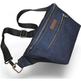 Resim Mebes Kot Denim Bel Çantası Kadın Erkek Kullanımına Uygun Lacivert Renk Lacivert 