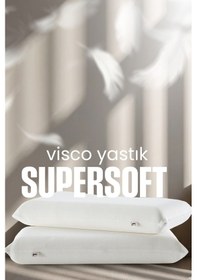 Resim Büyük Boy Visco Yastık - Ortopedik Yastık - Süper Soft Uzun Visco Yastık - Hava Alabilir Kumaş Beyaz 
