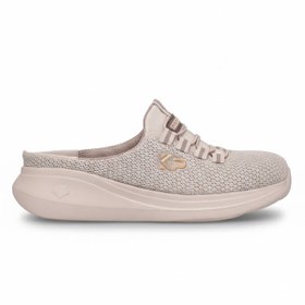 Resim King Paolo D5109 Krakers Sabo Kadın Memory Foam Düz Sandalet Bej 