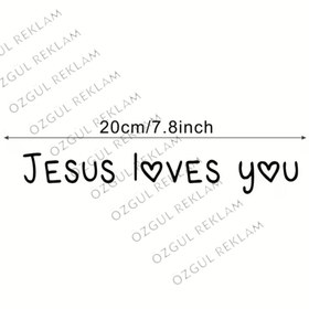 Resim ÖZGÜL REKLAM İsa Seni Seviyor Şık Ayna Yazı Sticker Jesus Loves You 
