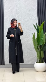 Resim Ayşe Akay Venüs tensel kupra kumaş fermuarlı kap kod:5104 - Siyah / 4 